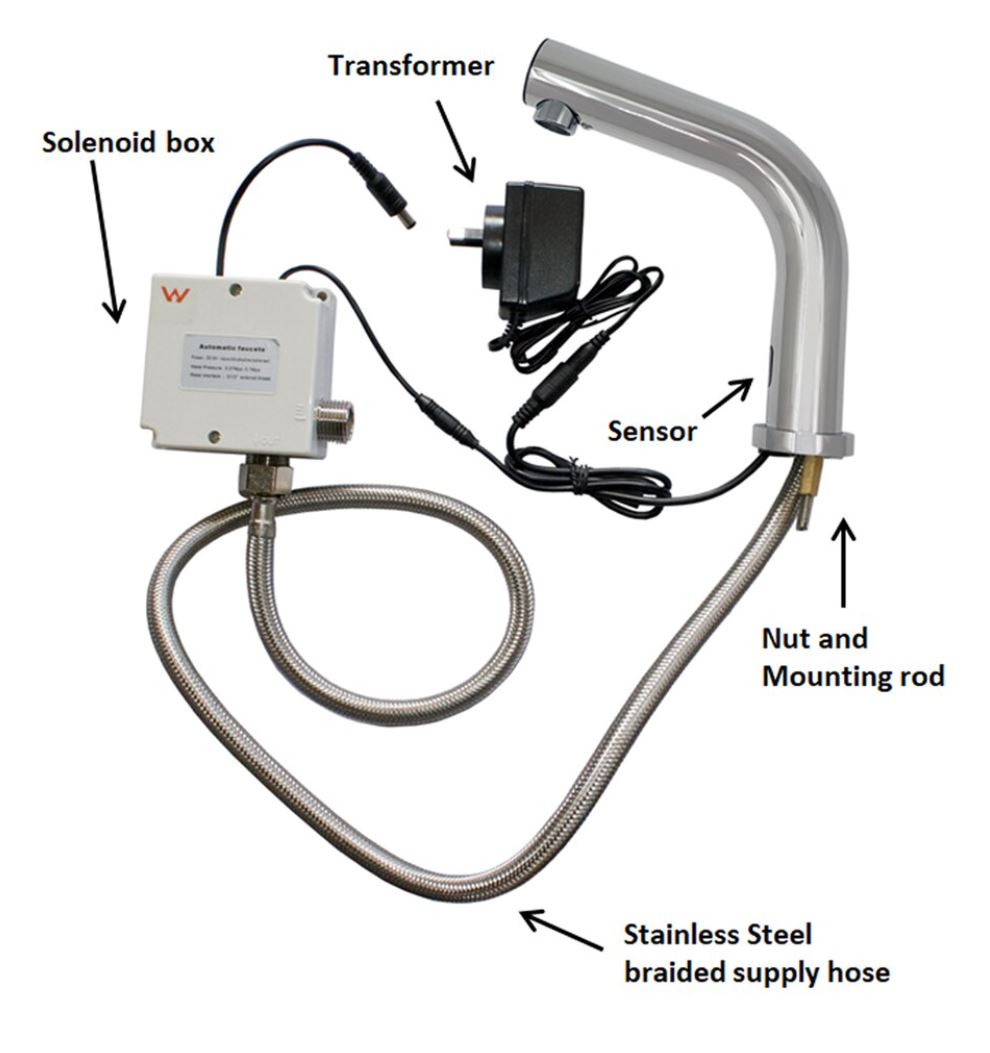 Sensor Tap - Boomerang - Deck Mounted - Stainless Steel Satin - Image 2