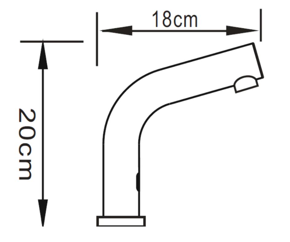 Sensor Tap - Boomerang - Deck Mounted - Stainless Steel Satin - Image 3