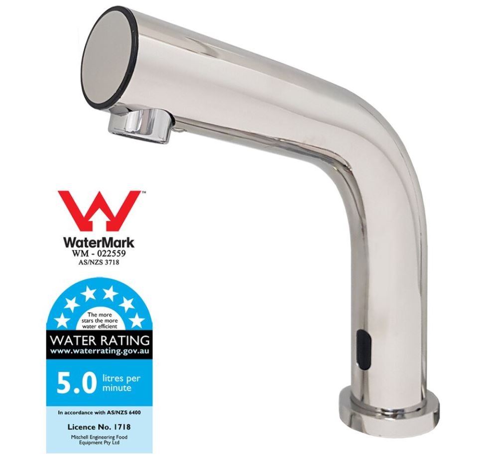 Sensor Tap - Boomerang - Deck Mounted - Stainless Steel Satin